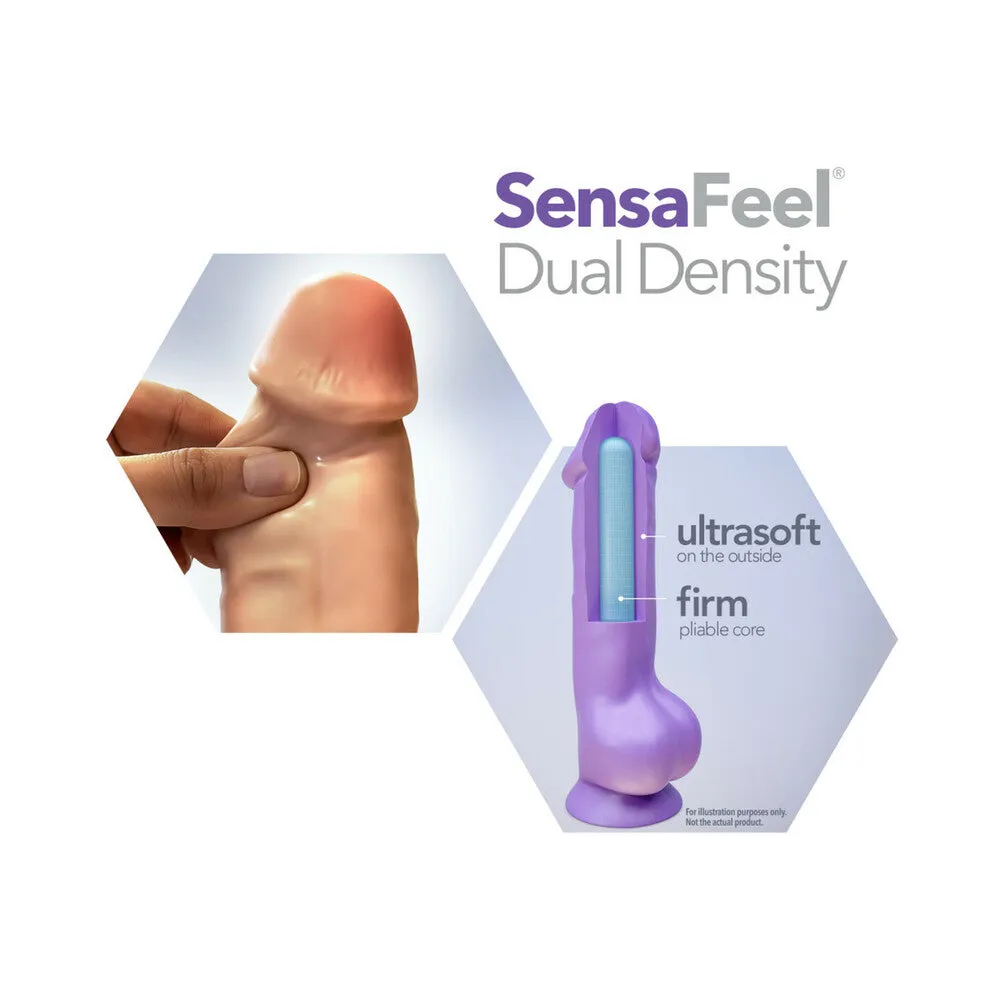 Au Naturel 7 in. Sam Posable Dual Density Dildo with Balls Beige