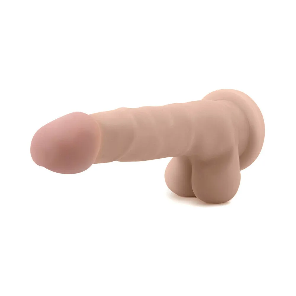 Au Naturel 7 in. Sam Posable Dual Density Dildo with Balls Beige