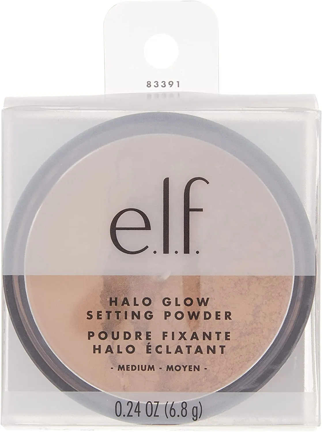 e.l.f. Halo Glow Setting Powder, Silky, Weightless, Blurring, Smooths, Minimizes Pores and Fine Lines, Creates Soft Focus Effect, Medium, Semi-Matte Finish 6.8G
